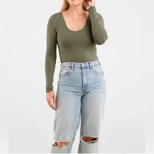 NUUDS Long Sleeve Scoop Neck Bodysuit XXXL